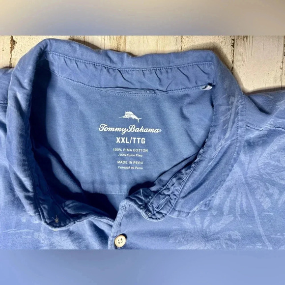 Vintage Tommy Bahama Blue Hawaiian Palm Trees Tropical XXL - Picture 4 of 9